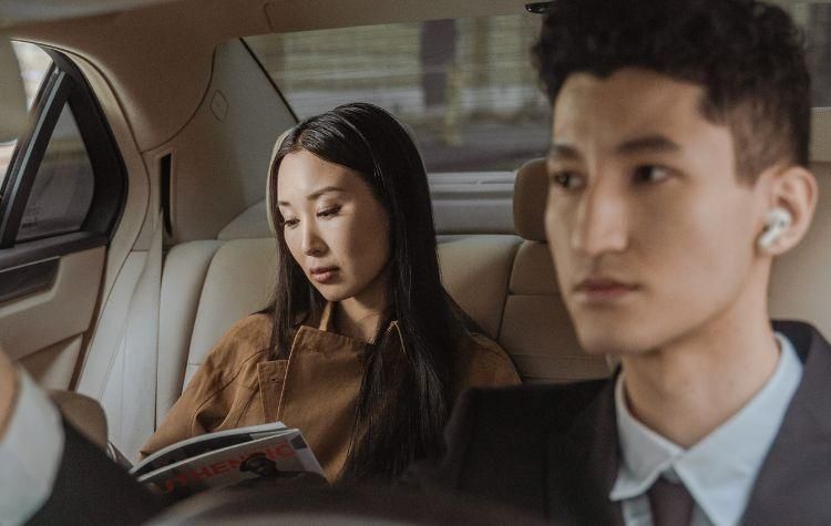 A-chauffeur-looking-out-the-rearview-mirror