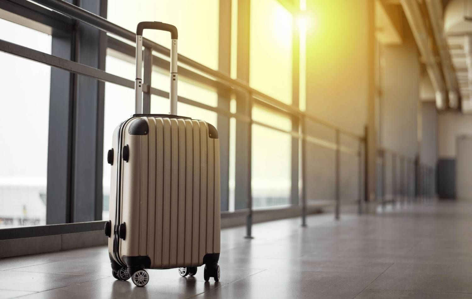A piece of luggage in the airport