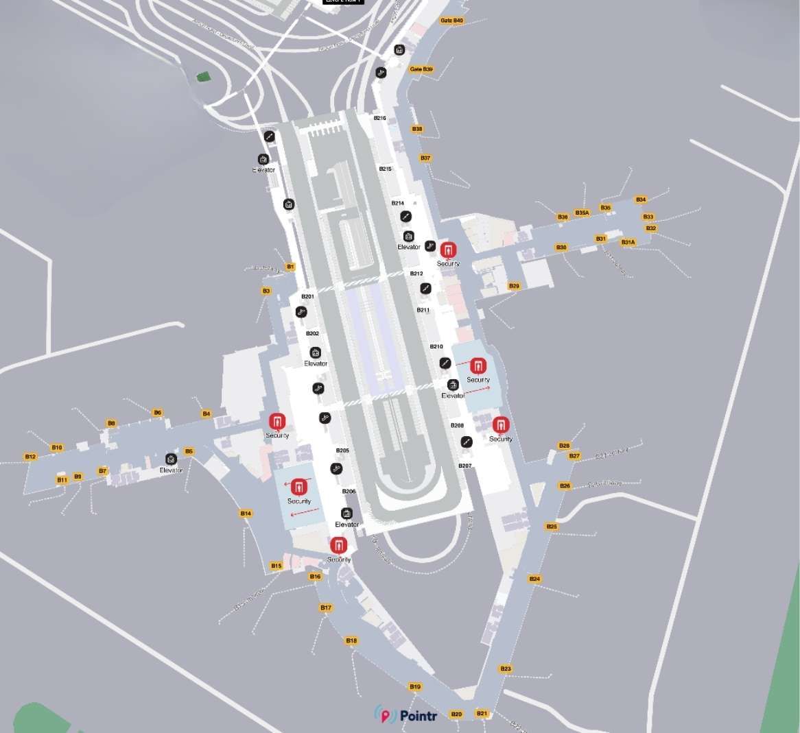 Boston Logan Terminal B Map