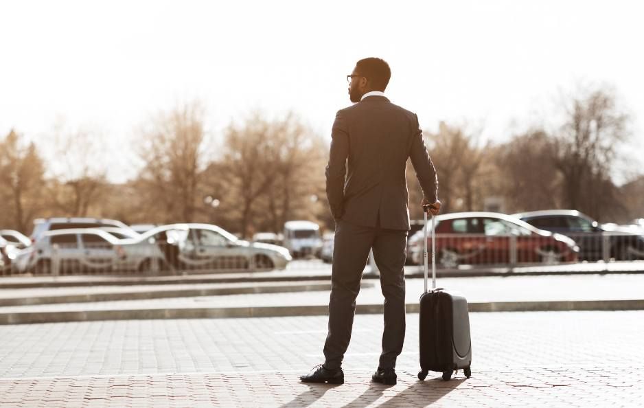 Business Professional waiting for a ride