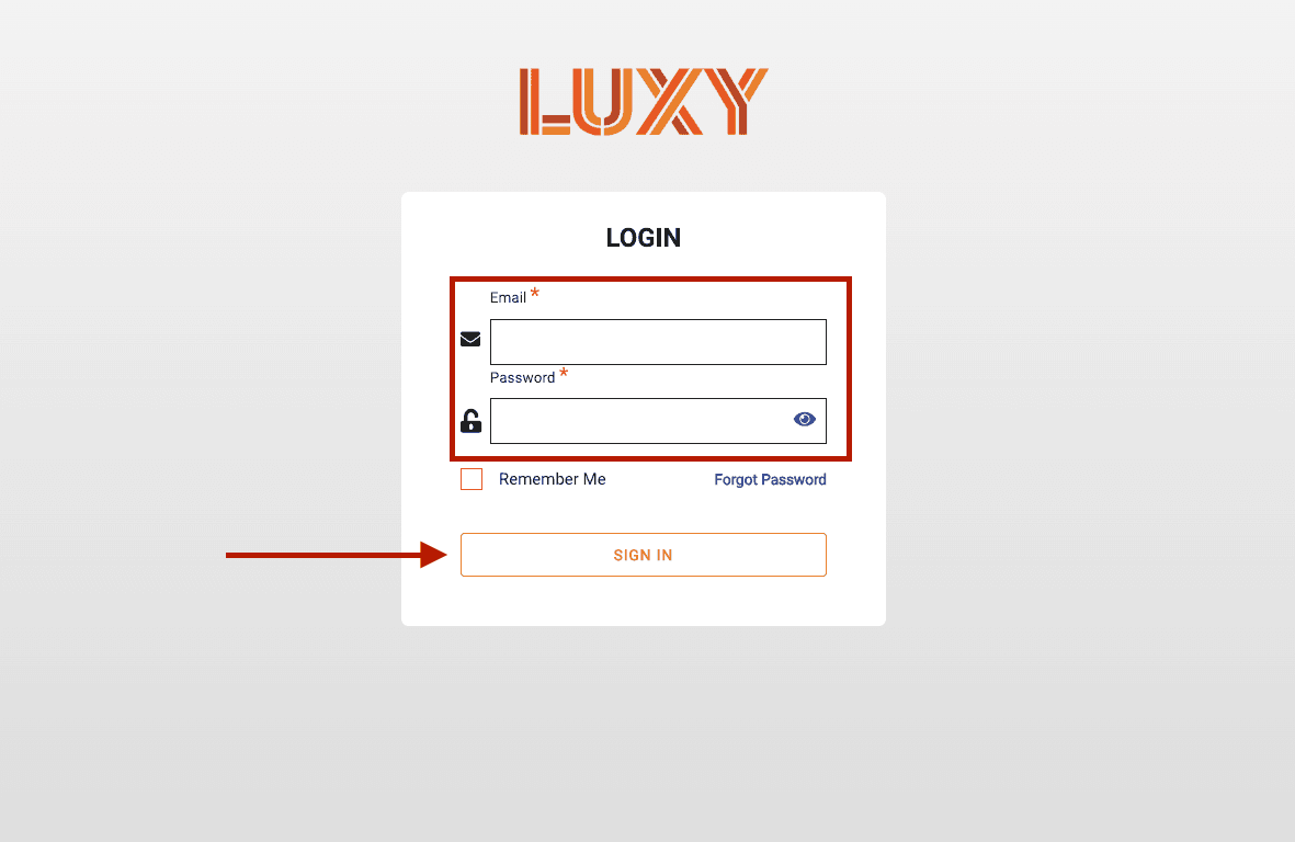 log in page