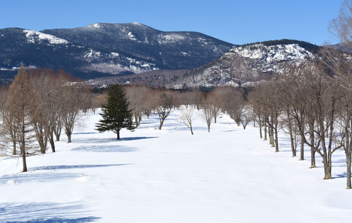 View of White Horse Ledge and the Moats from the North Conway Gold Course